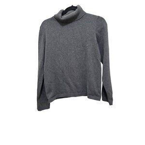 Christine Alexander Gray Turtleneck Sweater Women's S 88% Cotton 10% Nylon 2% Sp